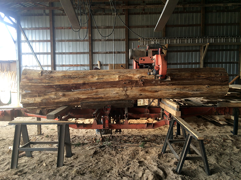 Custom Large Log Sawing by Creative Log Structure