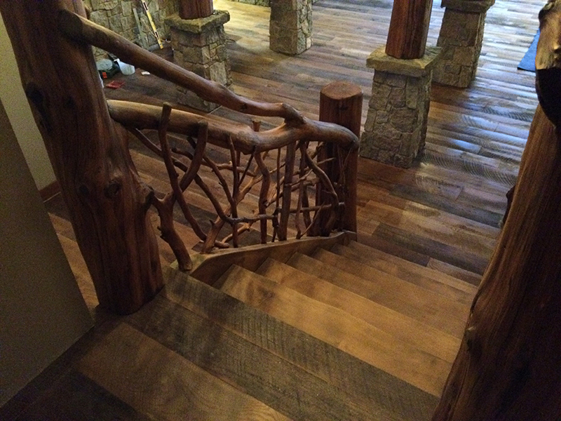 Custom Log & Timber Staircase by Creative Log Structure